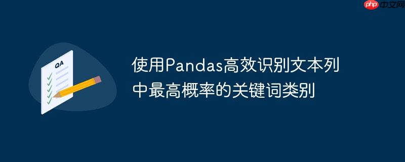 使用Pandas高效识别文本列中最高概率的关键词类别