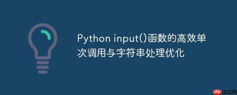 Python input()函数的高效单次调用与字符串处理优化