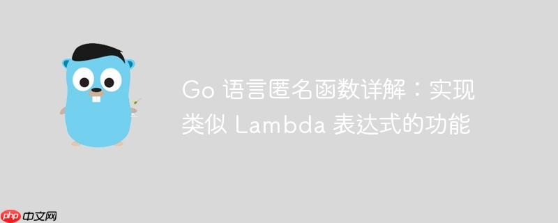 Go 语言匿名函数详解：实现类似 Lambda 表达式的功能