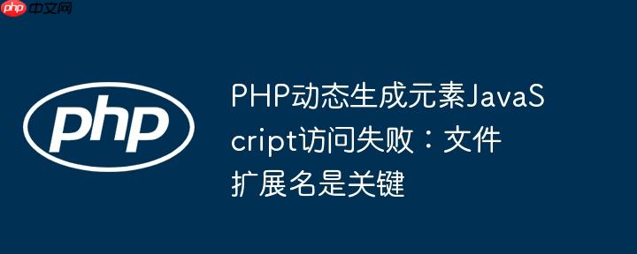 PHP动态生成元素JavaScript访问失败：文件扩展名是关键