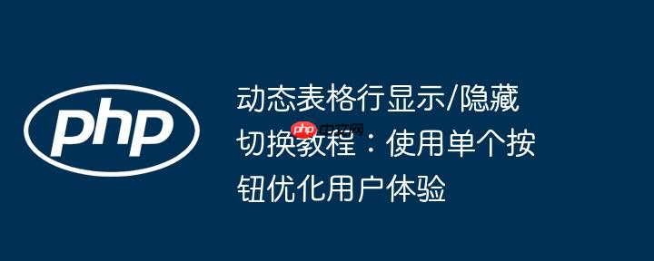 动态表格行显示/隐藏切换教程：使用单个按钮优化用户体验