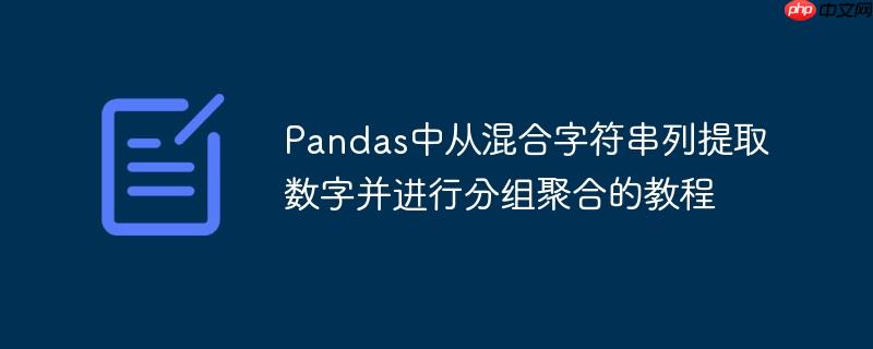 Pandas中从混合字符串列提取数字并进行分组聚合的教程