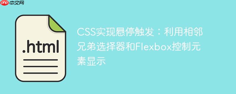 CSS实现悬停触发：利用相邻兄弟选择器和Flexbox控制元素显示