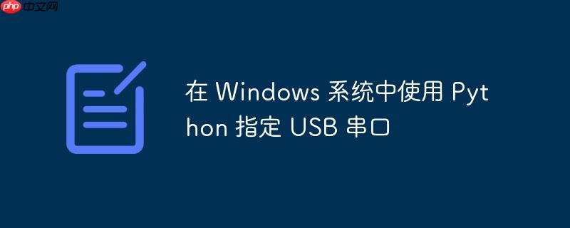在 Windows 系统中使用 Python 指定 USB 串口