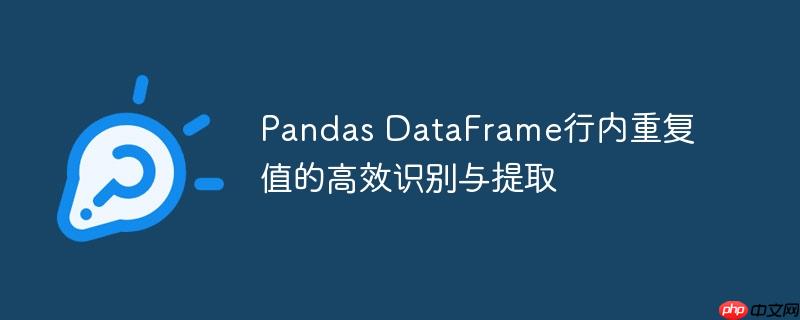 Pandas DataFrame行内重复值的高效识别与提取