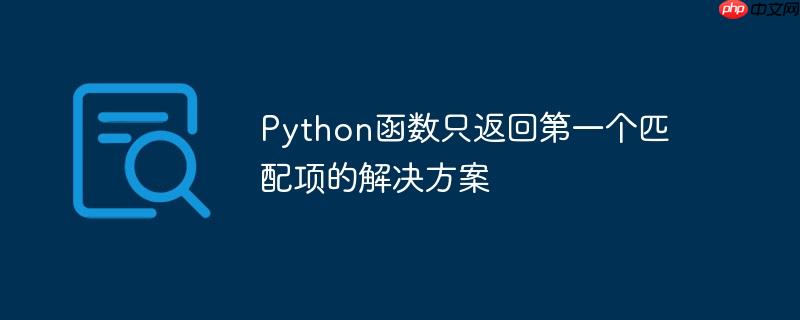 Python函数只返回第一个匹配项的解决方案