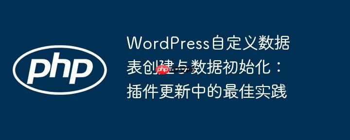 WordPress自定义数据表创建与数据初始化：插件更新中的最佳实践