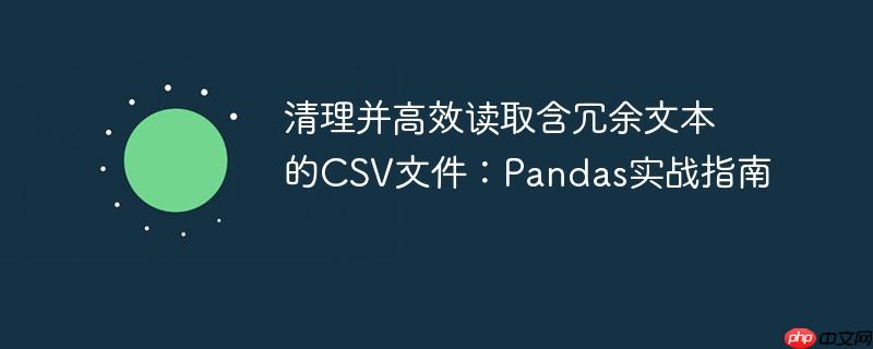 清理并高效读取含冗余文本的CSV文件：Pandas实战指南