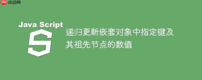 递归更新嵌套对象中指定键及其祖先节点的数值