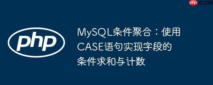 MySQL条件聚合：使用CASE语句实现字段的条件求和与计数