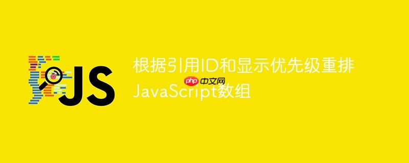 根据引用ID和显示优先级重排JavaScript数组
