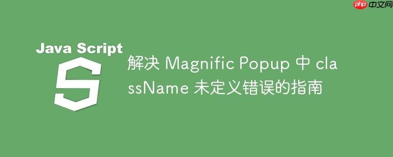 解决 Magnific Popup 中 className 未定义错误的指南