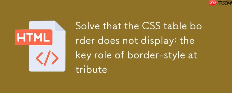 解决CSS表格边框不显示：border-style属性的关键作用