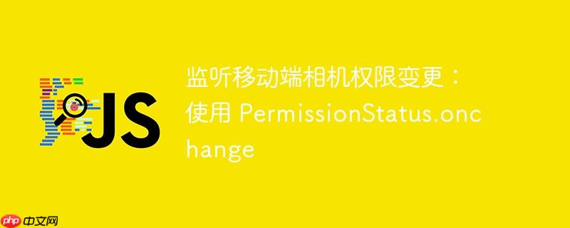 监听移动端相机权限变更：使用 PermissionStatus.onchange