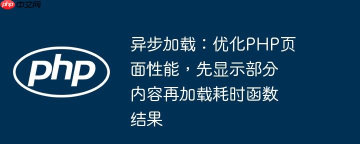 异步加载：优化PHP页面性能，先显示部分内容再加载耗时函数结果