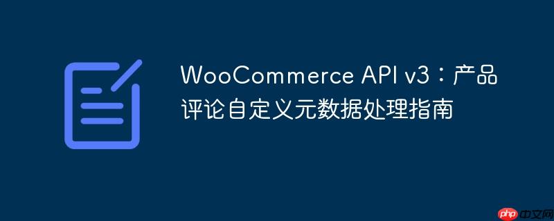 WooCommerce API v3：产品评论自定义元数据处理指南