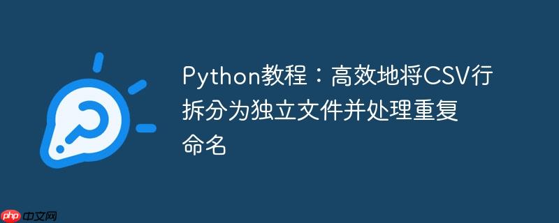 Python教程：高效地将CSV行拆分为独立文件并处理重复命名