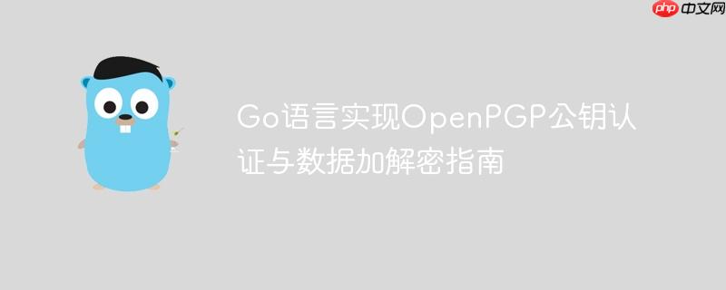 Go语言实现OpenPGP公钥认证与数据加解密指南