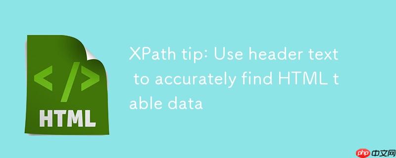 XPath技巧：使用表头文本精确查找HTML表格数据