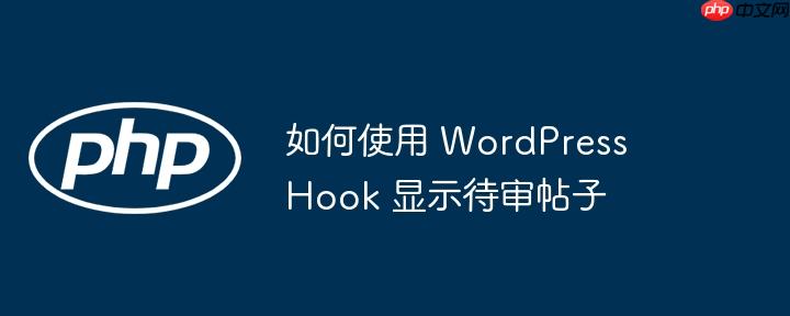 如何使用 wordpress hook 显示待审帖子