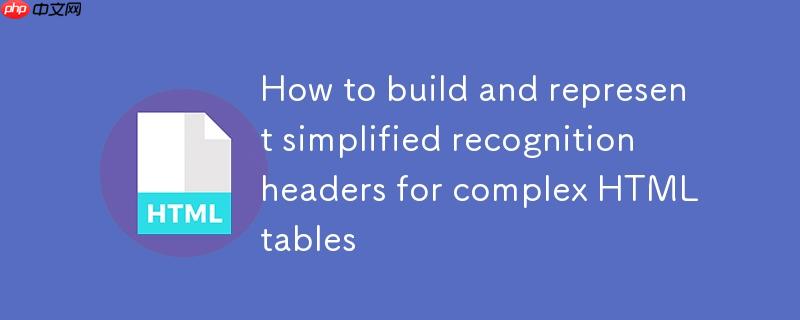 如何构建和表示复杂HTML表格的简化识别头