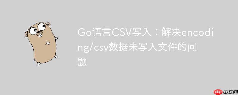 Go语言CSV写入：解决encoding/csv数据未写入文件的问题