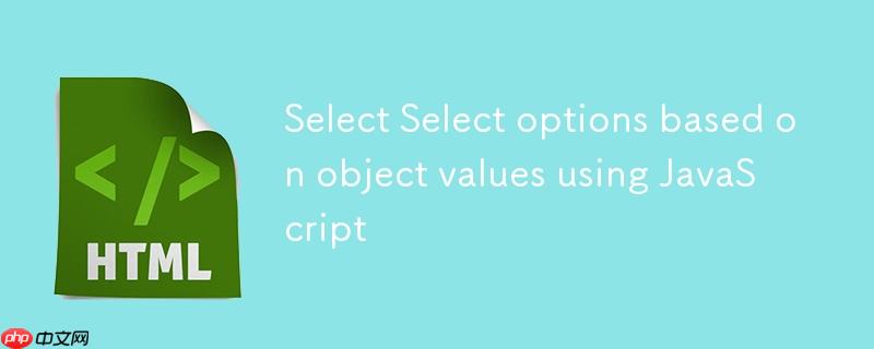 使用 JavaScript 基于对象值选择 Select 选项