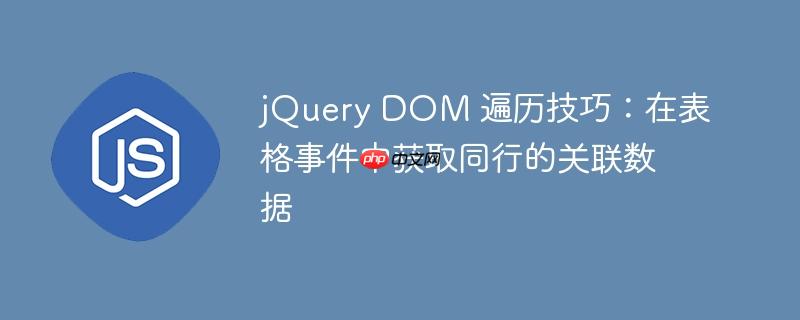 jQuery DOM 遍历技巧：在表格事件中获取同行的关联数据