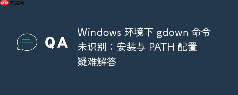 Windows 环境下 gdown 命令未识别：安装与 PATH 配置疑难解答
