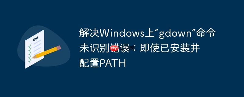 解决Windows上“gdown”命令未识别错误：即使已安装并配置PATH