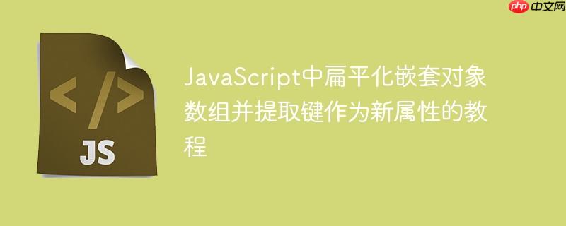 JavaScript中扁平化嵌套对象数组并提取键作为新属性的教程