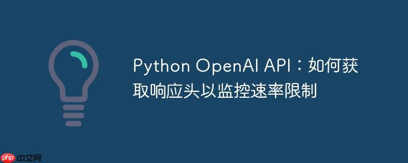 Python OpenAI API：如何获取响应头以监控速率限制