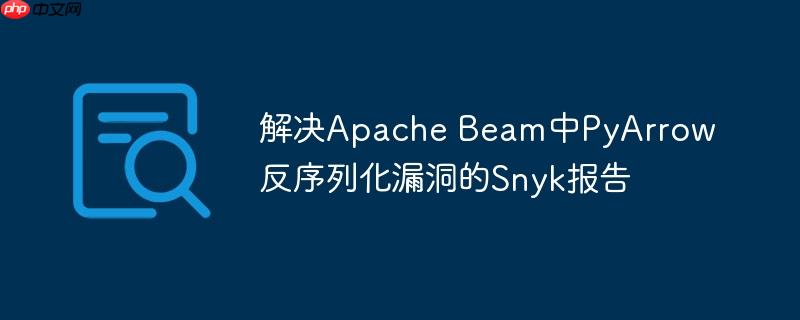 解决apache beam中pyarrow反序列化漏洞的snyk报告