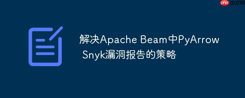 解决Apache Beam中PyArrow Snyk漏洞报告的策略