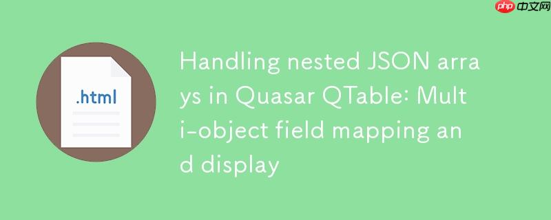Quasar QTable中处理嵌套JSON数组：多对象字段映射与显示