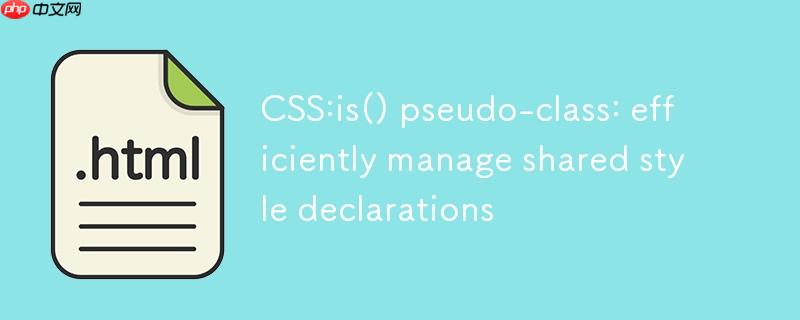 CSS :is() 伪类：高效管理共享样式声明