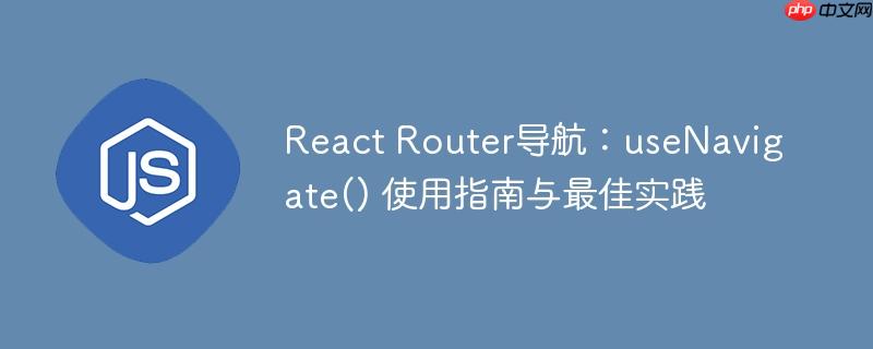 React Router导航：useNavigate() 使用指南与最佳实践