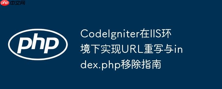 CodeIgniter在IIS环境下实现URL重写与index.php移除指南