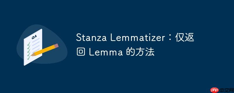 Stanza Lemmatizer：仅返回 Lemma 的方法
