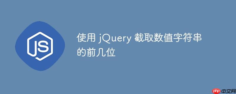使用 jQuery 截取数值字符串的前几位