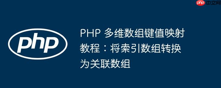 php 多维数组键值映射教程：将索引数组转换为关联数组