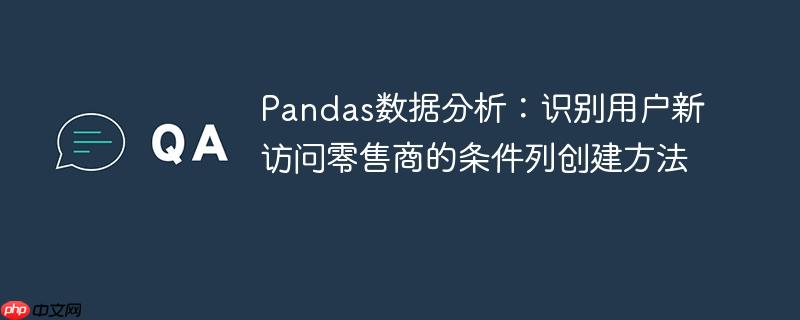 Pandas数据分析:识别用户新访问零售商的条件列创建方法