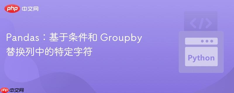 pandas：基于条件和 groupby 替换列中的特定字符