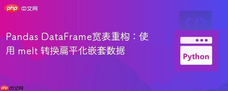 Pandas DataFrame宽表重构：使用 melt 转换扁平化嵌套数据