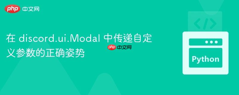 在 discord.ui.Modal 中传递自定义参数的正确姿势