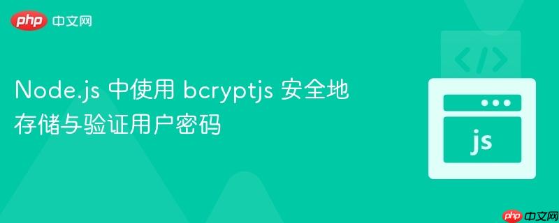 Node.js 中使用 bcryptjs 安全地存储与验证用户密码