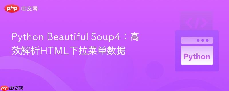 python beautiful soup4：高效解析html下拉菜单数据