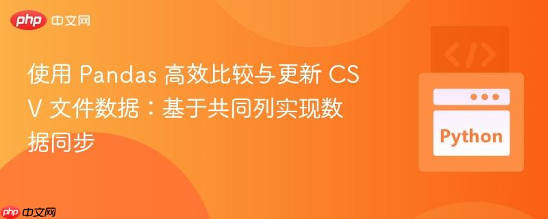 使用 Pandas 高效比较与更新 CSV 文件数据：基于共同列实现数据同步