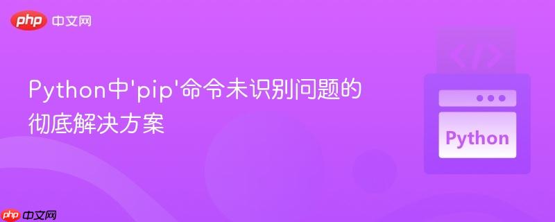 Python中’pip’命令未识别问题的彻底解决方案