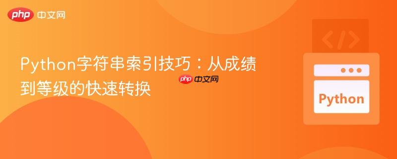 python字符串索引技巧：从成绩到等级的快速转换